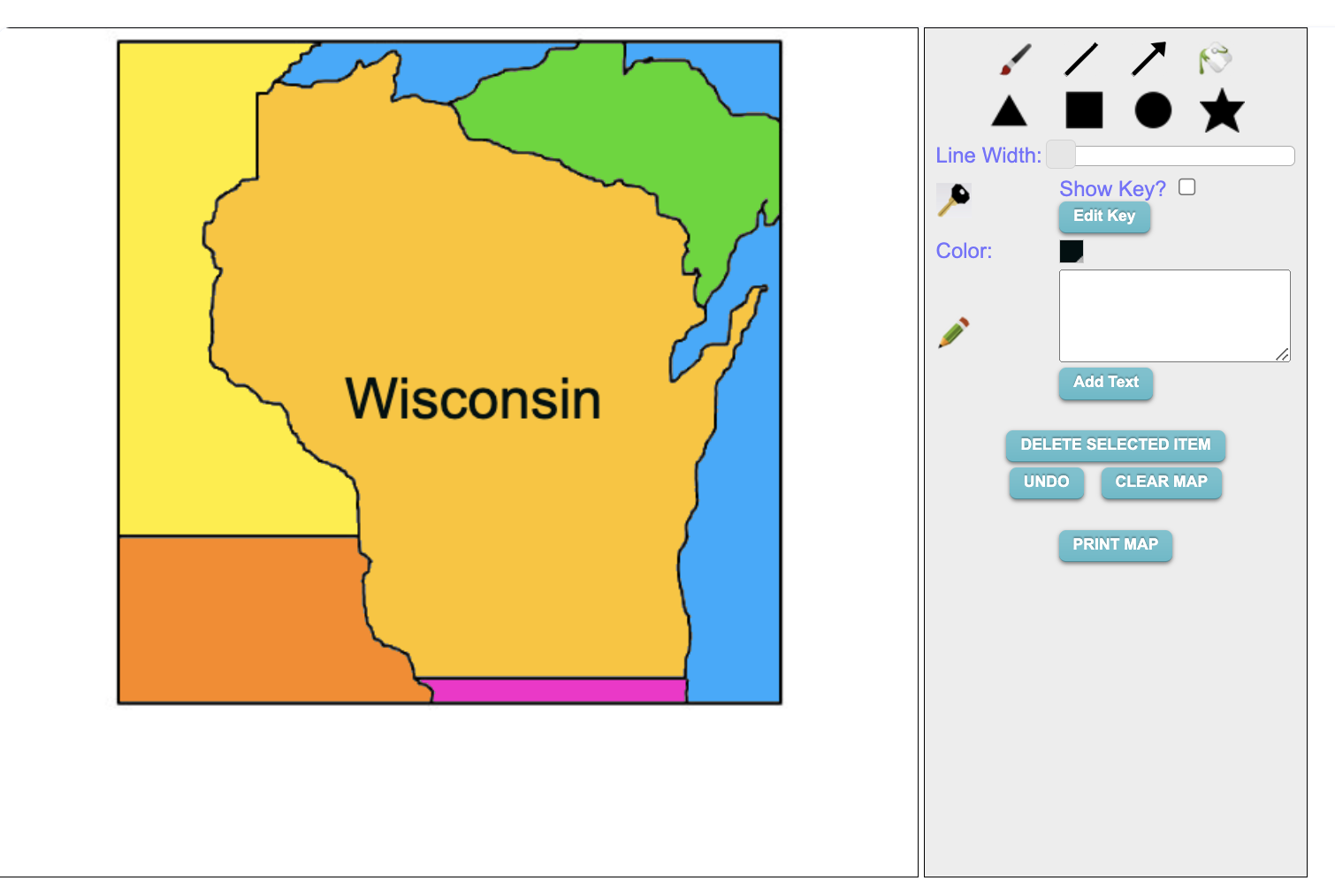 Make your Own Wisconsin Map Online